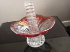 Vintage Crystal Basket With Handle from Magic Crystal Germany. (Ex/Con)