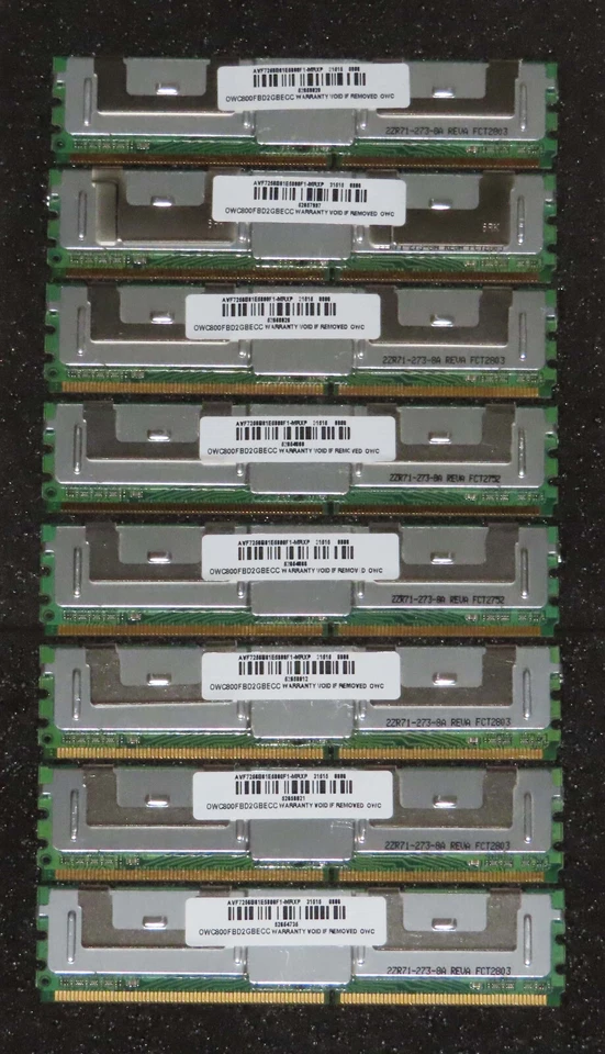 Apple Xserve 16GB (8 x 2GB) DDR2 800MHz ECC FB Memory PC2-6400 By OWC: Perfect! - Image 1 of 1