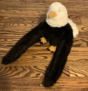 Folkmanis Plush Furry American Bald Eagle Puppet 29” Wing Span Body 14” Tall - Picture 1 of 6