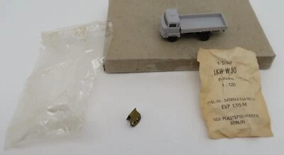 VEB DDR Scala N°1/120 Camion Ifa W50 Da Consegna Grigio+Bustina+Istruzioni - Immagine 1 di 4