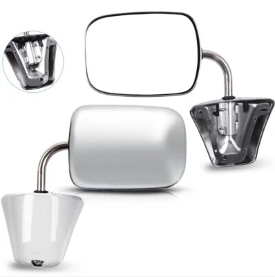 Pair Chrome Side Door Mirrors For Chevy Blazer GMC Jimmy Pickup 1973-1990 1991 - Image 1 of 4