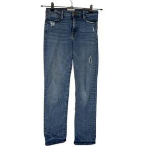 FRAME Damen 27 Le High Straight Distressed Whitwell Denim Blue Jeans - Bild 1 von 9