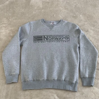 Geographical Norway Hombre’s Sudadera Gris Logo Estampado Talla Grande  Foto 1 de 4