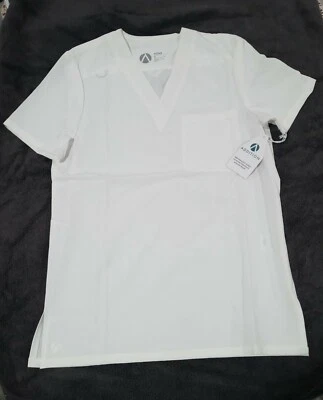 Adar Men Women Medical Nursing Workwear Uniform 1 Pocket V-Neck Scrub Top - Image 1 of 4