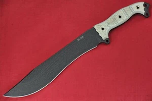 Busse Combat MOABOLO .38" Black Blade w/CBT, Standard Spruce (Green/White) G10 - Picture 1 of 8