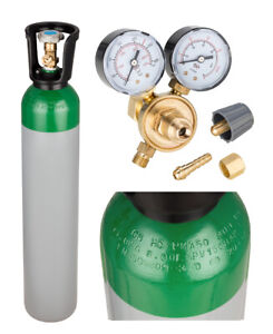 Argon Gas Bottle Cylinder + Gas Regulator TIG AC/DC Full 150B 8L Welding MIG MMA