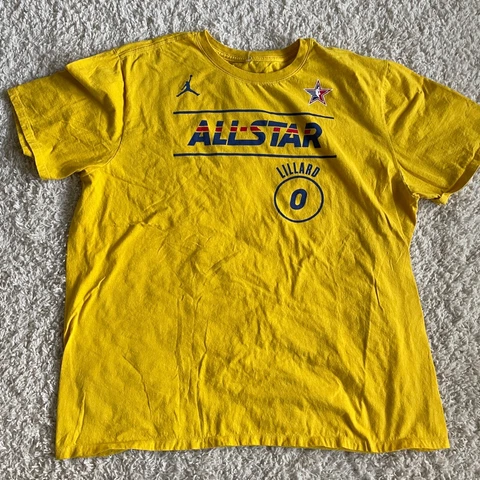 Damian Lilliard Shirt Adult 2XL XXL Yellow Air Jordan All Star Basketball Mens Cover