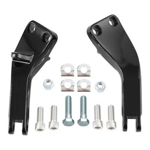 Black Passenger Foot Peg Mounting Brackets Fit For Harley Dyna Glide Model 06-17 - Picture 1 of 12