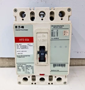 EATON 60 AMP SCHUTZSCHALTER 3 POLIG 600 VAC HFD3060BP10 (DEFEKT) - Bild 1 von 8