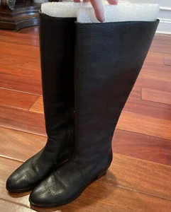 Vince Camuto Womens Black Leather Almond Toe Beaanna  Knee High Boots Size 7M - Picture 1 of 9