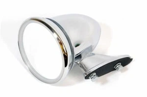 Chrome Bullet Door Mirror Flat Glass - Picture 1 of 1