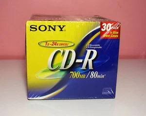 New Open Pack Sony CD-R 700 MB/ 80 min 26 Pack In Slim Jewel Cases - Picture 1 of 2