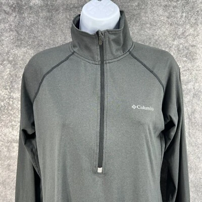Pullover Columbia para mujer pequeño? Base de cuello falso gris Omni Heat agujero para pulgar media cremallera Foto 1 de 4
