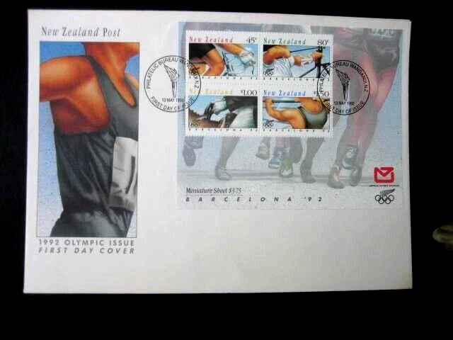 NEW ZEALAND FDC- 1992  OLYMPIC GAMES MINIATUR SHEET  SG 1674 - Image 1 of 1