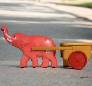 Blow Mold 1994 Don Featherstone Elephant & Cart Planter Union Products Vintage - Picture 1 of 13