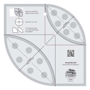 Creative Grids Round Up Tool 8-Inch X 8-Inch Quilt Ruler (CGRATK1) - Picture 1 of 2