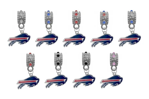 Buffalo Bills Football European Rhinestone Charm Bracelet Necklace Dangle Bead Cover
