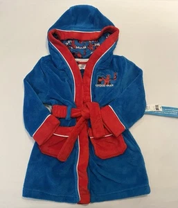 Marvel Spider-Man Boys Robe Size 4 Cozy Hooded Robe New - Picture 1 of 2