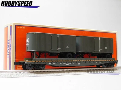 LIONEL US ARMY TOFC FLATCAR #39500 W/2 TRAILERS O GAUGE flat train 2526350 NEW - Image 1 of 4