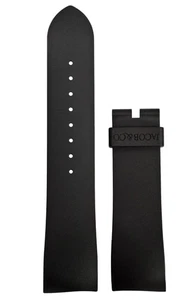 Jacob & Co Ghost Gummi schwarz 22 mm x 20 mm Faltschließe Druckknopf Schnalle Riemen - Bild 1 von 3