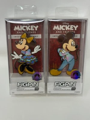 Disney Pin FIGPIN #772 #773 Mickey & Minnie WDW 50th Anniversary LR Lot of 2 - Image 1 of 4