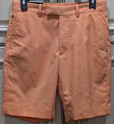 NOVO Shorts de Golfe Masculino Tamanho 29 RLX Ralph Lauren 9" Ajuste Personalizado Laranja Curto - Imagem 1 de 4