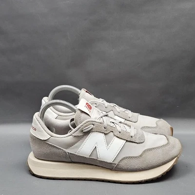 New Balance 237 Shoes Boys 5 Gray White Retro Classic Low Top Lace Up Sneakers - Imagem 1 de 4