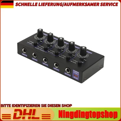 4-Kanal Line Mixer, 4-in-1-Out Unterstützung Mono und Stereo-Audio-Mischpult Neu - Bild 1 von 4