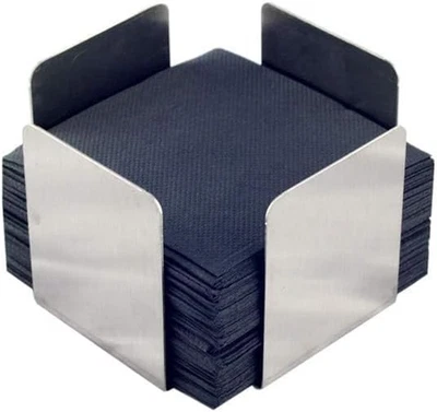 - Portatovaglioli in Acciaio Inox Ideale per Tovaglioli Da Cocktail - 11 X 11 X  - Immagine 1 di 4