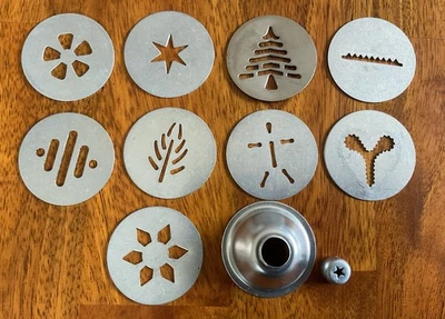 Vintage Wear-Ever Manual Cookie Press Replacement - 9 Discs and 1 Tip - Image 1 of 2