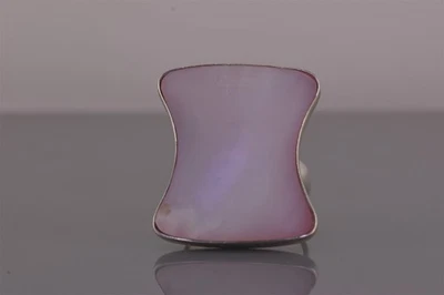 Anillo de plata de ley de 28 mm rosa madreperla banda 925 talla: 7 Foto 1 de 4