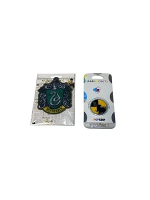 PopSockets Phone Grip Stand Enamel Harry Potter Hufflepuff & Slytherin Patch NEW - Image 1 of 2