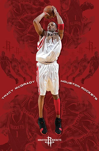 Tracy McGrady RED ROCKET Houston Rockets 2005-06 Vintage Original WALL POSTER Cover