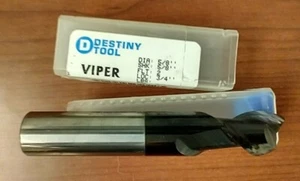 DESTINY TOOL VIPER SQUARE END MILL CARBIDE 5/8" 2FL V24012S STEALTH COATED - Picture 1 of 1