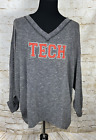 Flying Colors Texas Tech Women's 2XL Gray Pullover Rib Knit Top 3/4 Sleeves NWT