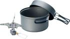 Kovea Solo Lite Hard Anodized Pot/Supalite Stove Set W/Fry Pan, Folding Handles