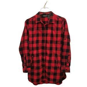 Stillwater Supply Co. Buffalo Plaid Tunic Top Small Red Black Check Holiday - Picture 1 of 9