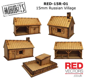 RED-15R-01 - 15mm Wargames - Russian Village (5 buildings) - Picture 1 of 1