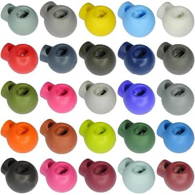28 COLOR Ball Spring Toggle 5mm Cord Elastic Stopper Buckle BUY 2 4 8 Clasps 853 - Image 1 of 4