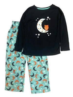 Cat & Jack Girls Green Polka Dot Moon Stars Sleep Set Pajamas - Image 1 of 2