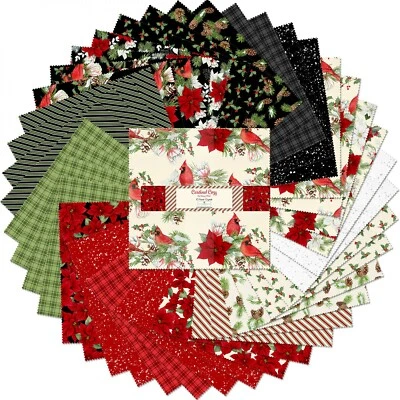 10in Squares Cardinal Cozy, 42pcs Wilmington Prints Layer Cake Stacker - Image 1 of 3