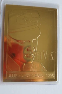Elvis Presley Danbury Mint Encased 22kt Gold-Blue Suede Shoes-1956-FREE SHIPPING - Picture 1 of 3