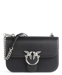 BORSA PINKO IN PELLE LOVE BAG BELL SIMPLY 1P22U1 NERO BLACK ARGENTO - Foto 1 di 1