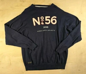 Nordic Supply North56°4 Sweatshirt Mens XXL Blue White Red Stitched Stretch Crew - Picture 1 of 17