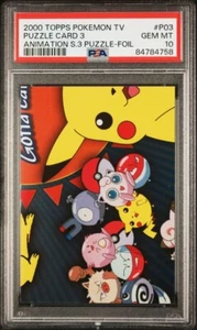 PSA 10 PUZZLE CARD 3 FOIL #P03 TV ANIMATION EDITION SERIES 3 POKEMON TOPPS ENGL - Picture 1 of 2