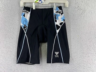 Pantalones Cortos de Ciclismo TYR para Mujer Medianos Negros Azules Acolchados Gamuza Nylon Spandex LEER Foto 1 de 4