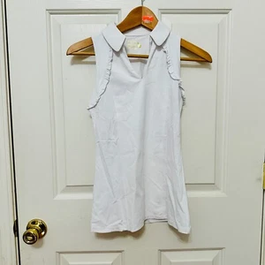 LILLY PULITZER MARTINA SLEEVELESS POLO TOP RACE BACK RESORT WHITE UPF 50+ XXS - Picture 1 of 7