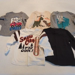 Baby Boys 18m Garanimals, Jumping Beans Shirt Lot 5 Pieces Dinosaur Trucks - Picture 1 of 18
