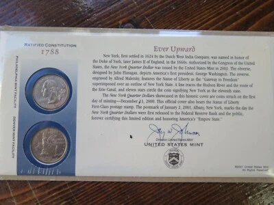 1788 Ratified Constitution Ever Upward United States Mint 2001 QUARTERS 1ST MINT - Image 1 of 4
