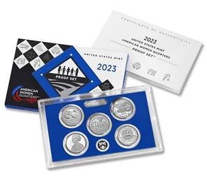 Juego de 5 monedas de cuarto de galón americano para mujer 2023 con caja y certificado de autenticidad - Imagen 1 de 8